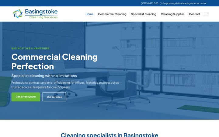 Screenshot of basingstokecleaningservices.co.uk