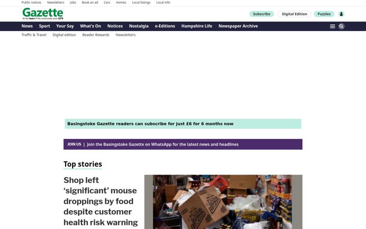 Screenshot of basingstokegazette.co.uk