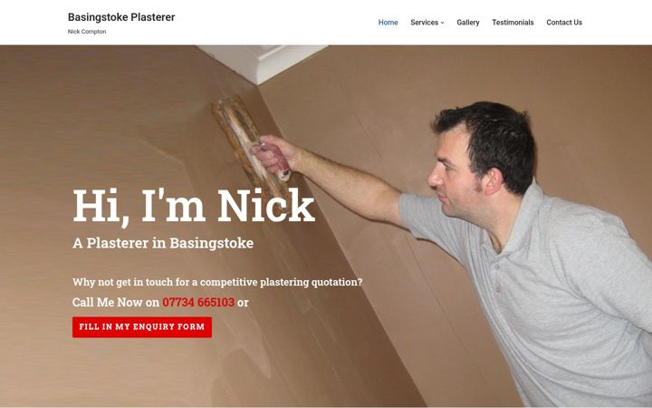 Snímek obrazovky basingstokeplastering.co.uk