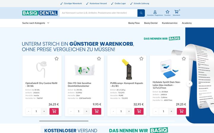 Screenshot of basiqdental.de