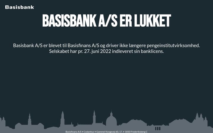 Screenshot of basisbank.dk