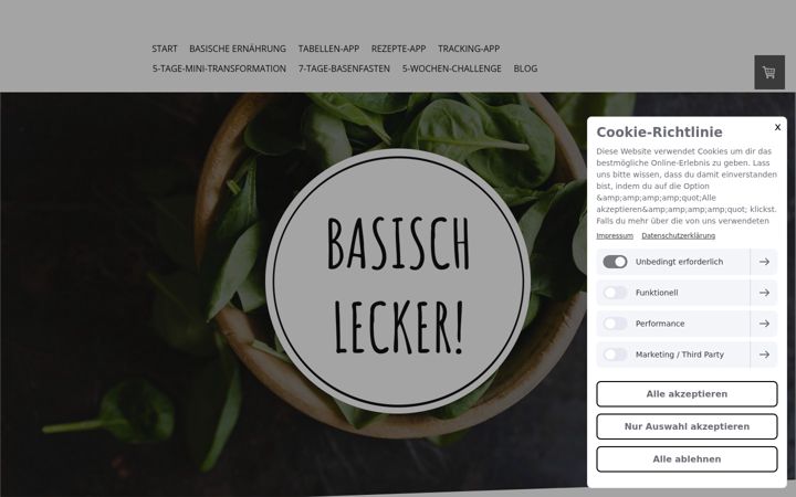 Screenshot of basisch-lecker.de