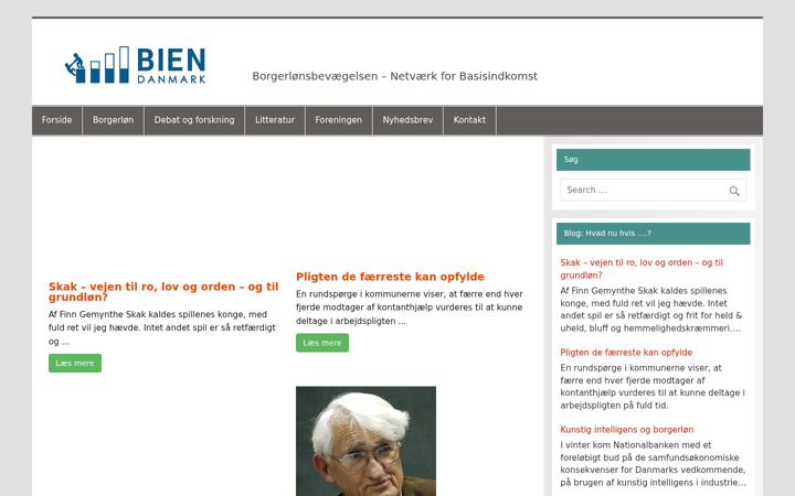 Screenshot of basisindkomst.dk