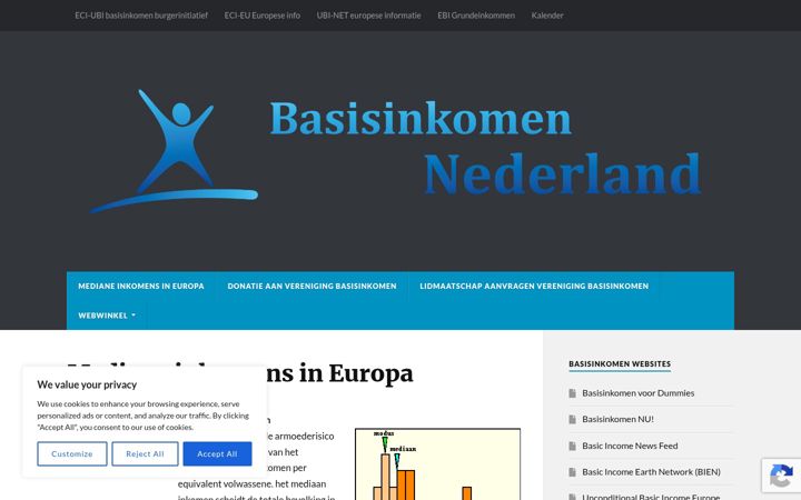Snimka zaslona za basisinkomen.eu