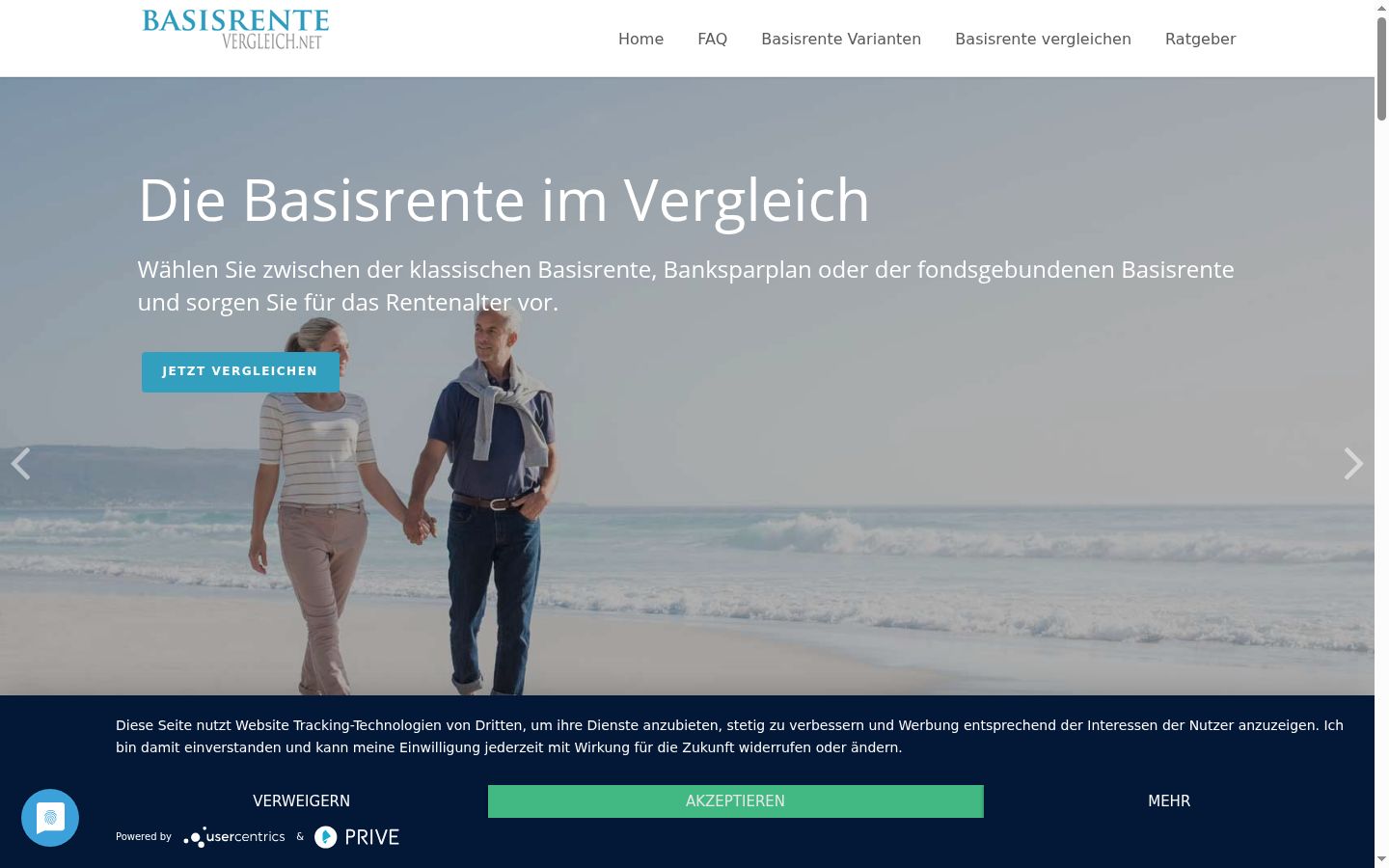 Screenshot of the consent banner shown before any interaction