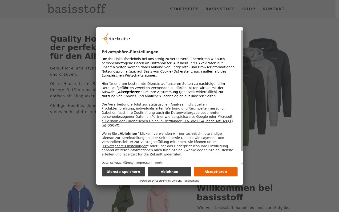 Screenshot tal-banner tal-kunsens muri qabel kwalunkwe interazzjoni