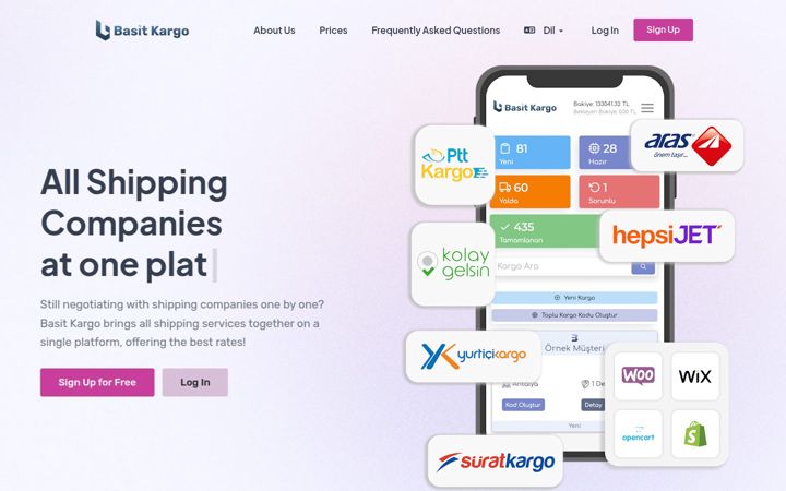 Screenshot of basitkargo.com