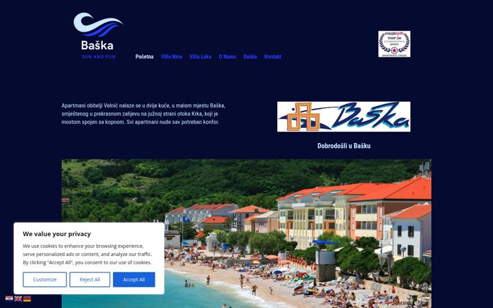 Screenshot of baskasunandfun.com
