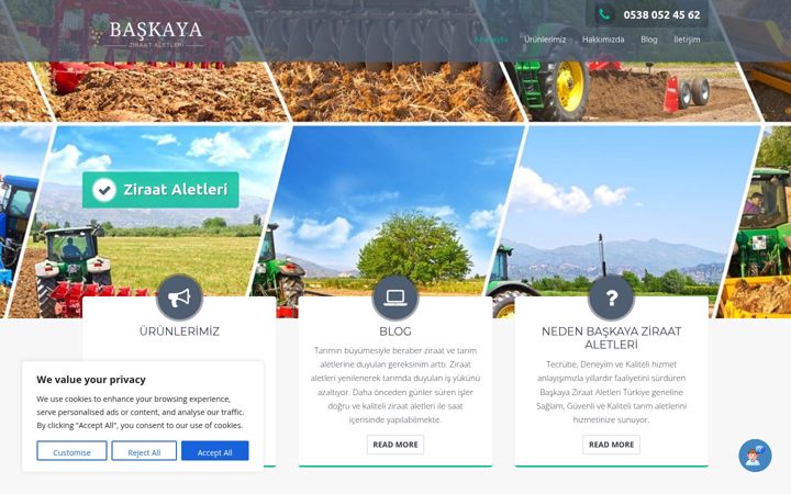 Screenshot of baskayaziraataletleri.com