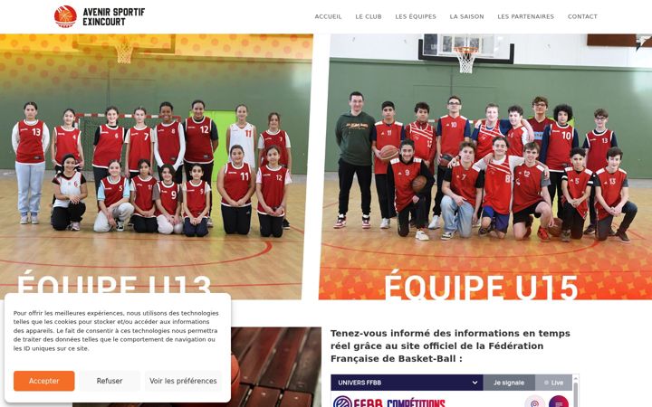 Екранна снимка на basket-exincourt.fr