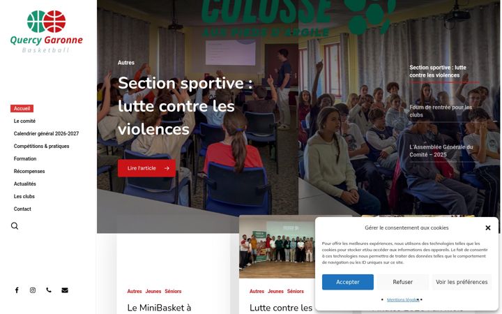 Screenshot of basket-qg.fr