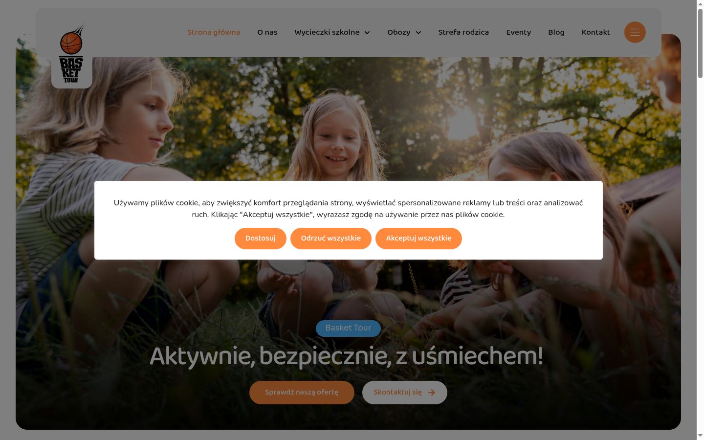 Zrzut ekranu banera zgody wyświetlanego przed jakąkolwiek interakcją