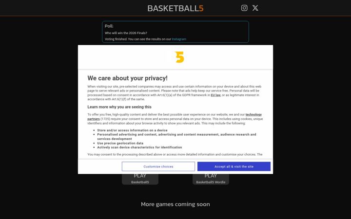 Screenshot of basketball-5.com