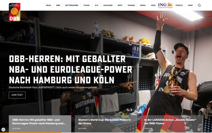 Screenshot of basketball-bund.de