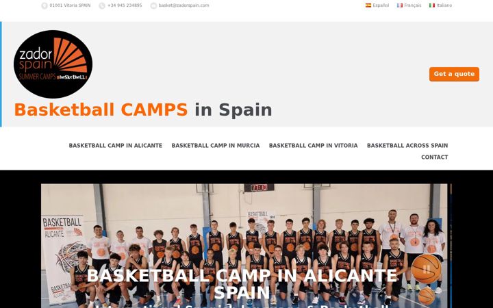 Screenshot of basketball-camp-spain.com