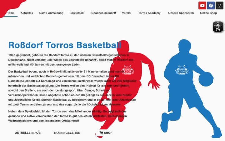 Screenshot von basketball-rossdorf.de