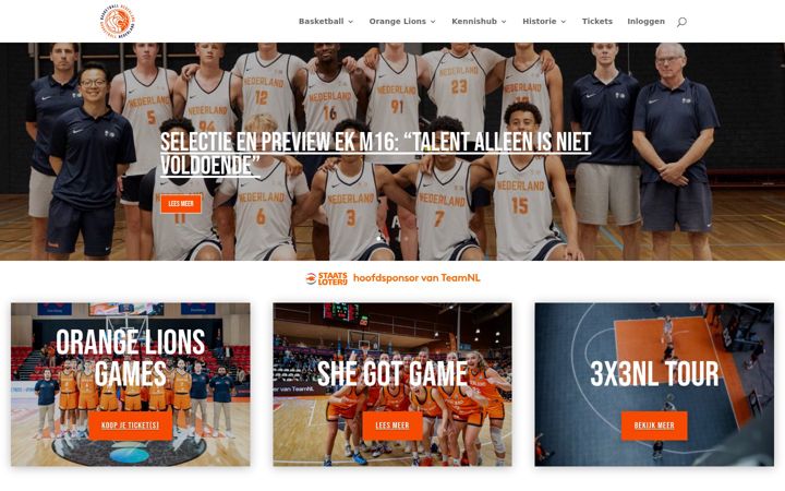Screenshot of basketball.nl