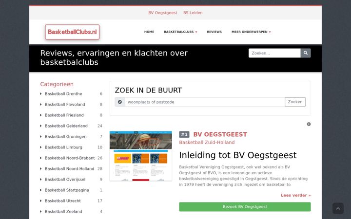 Screenshot of basketballclubs.nl