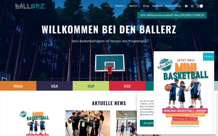 Screenshot von basketballerzgebirge.de