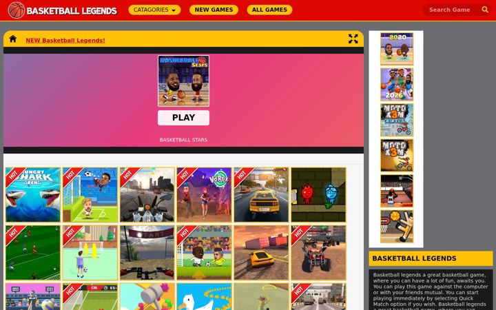Screenshot of basketballlegends.fun
