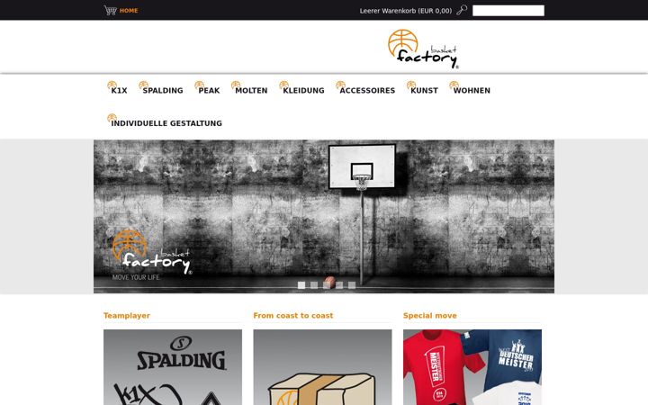 Screenshot von basketfactory.de