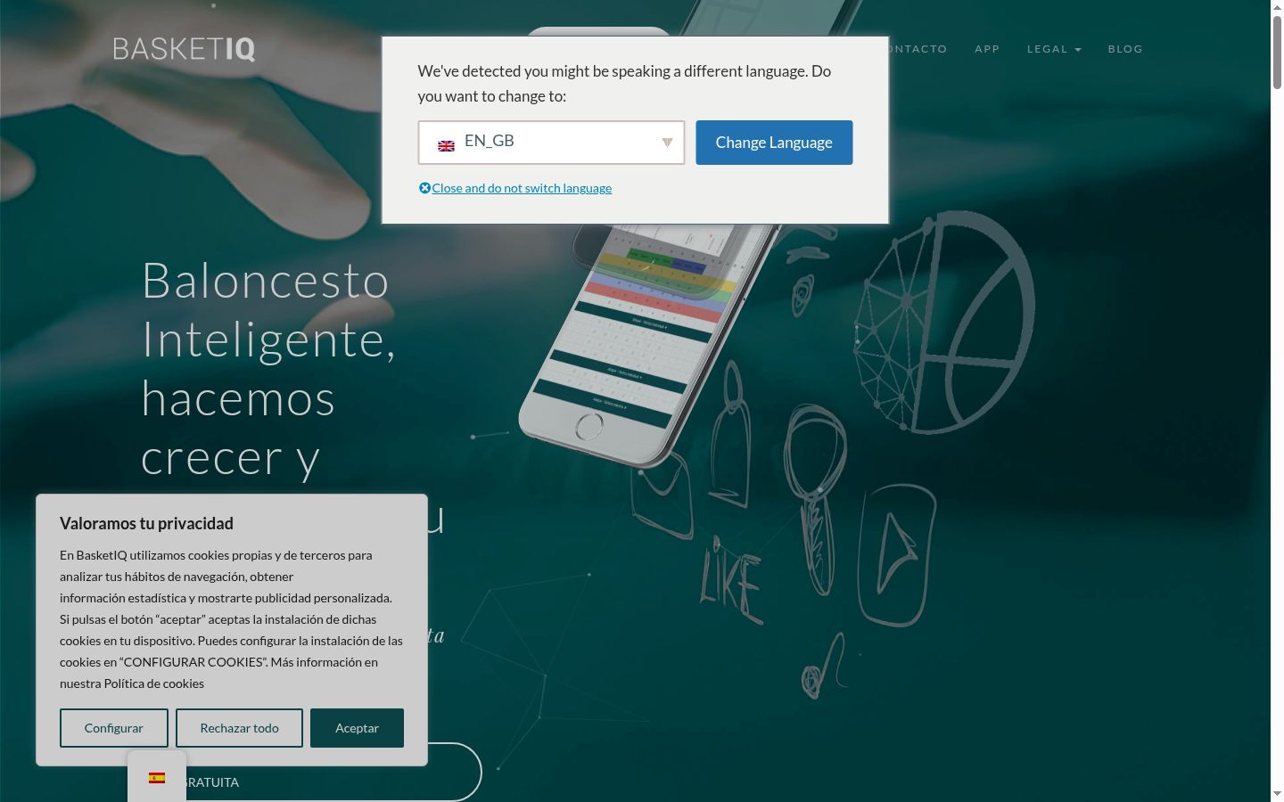 Screenshot del banner di consenso mostrato prima di qualsiasi interazione