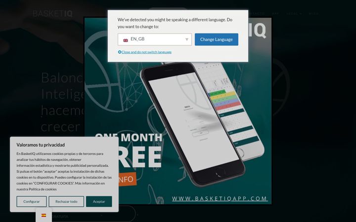 Screenshot of basketiqapp.com