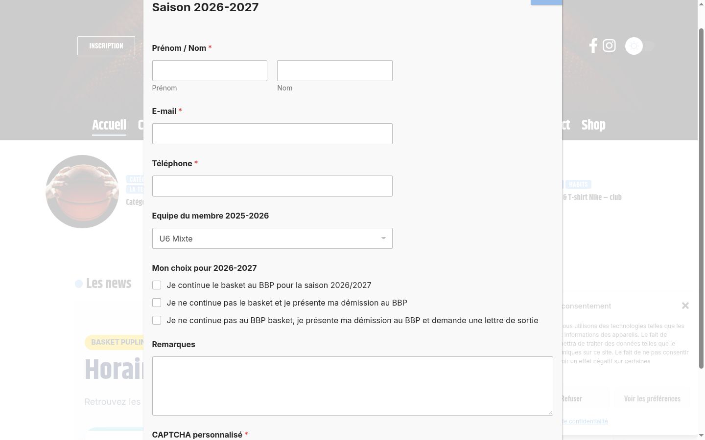 Screenshot of the consent banner shown before any interaction
