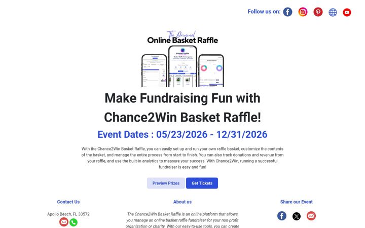 Screenshot of basketraffle.org