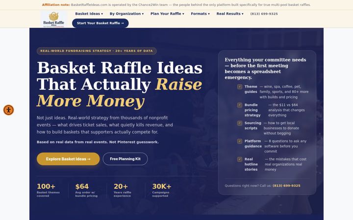 Screenshot of basketraffleideas.com
