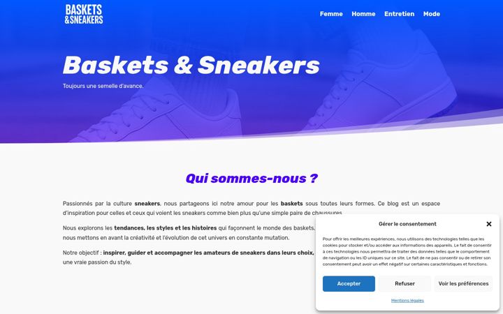 Screenshot of baskets-sneakers.fr