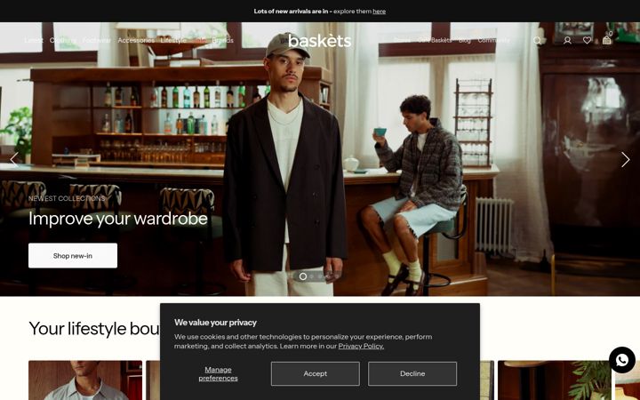 Screenshot of baskets-store.com