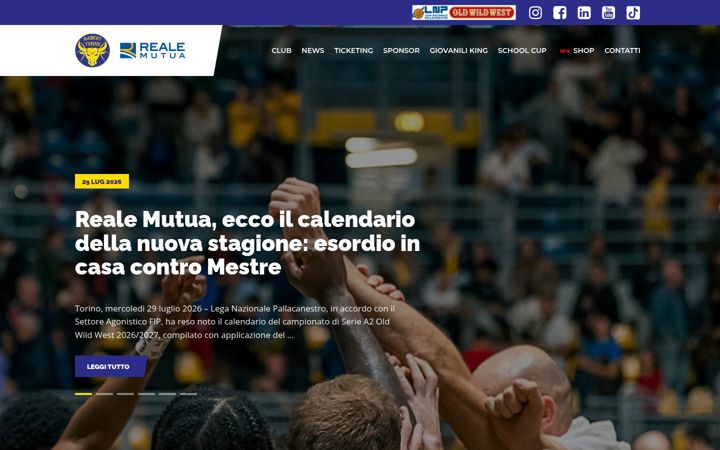 Screenshot of baskettorino.it