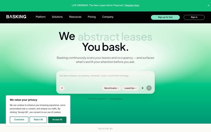 Screenshot of basking.io