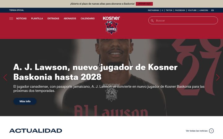Screenshot of baskonia.com