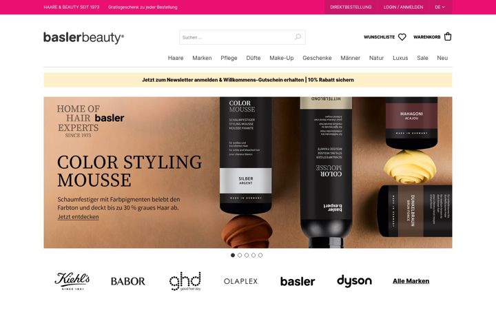 Zrzut ekranu basler-beauty.ch