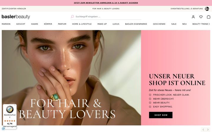 Screenshot of basler-beauty.de