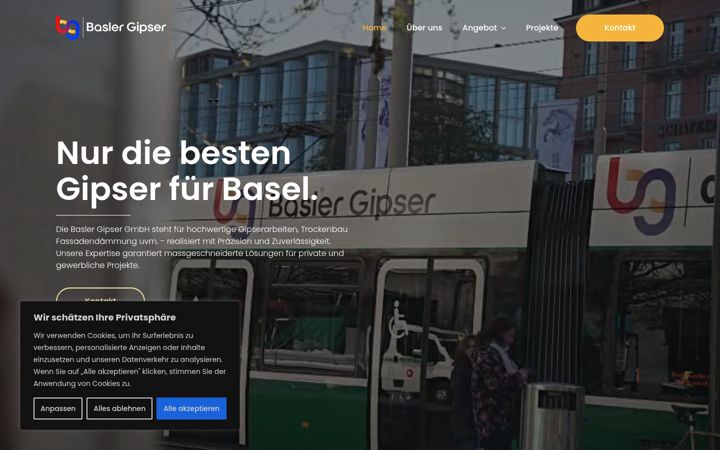 Screenshot of baslergipser.ch