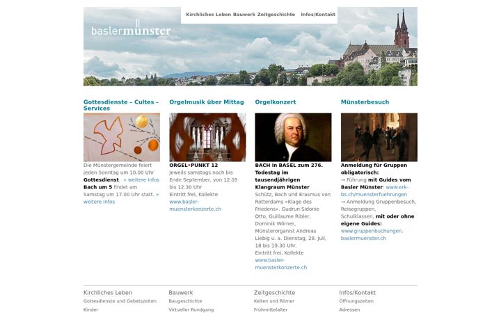 Screenshot of baslermuenster.ch