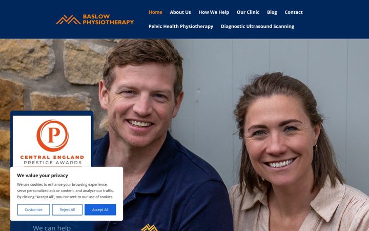 Captura de ecrã de baslowphysiotherapy.co.uk