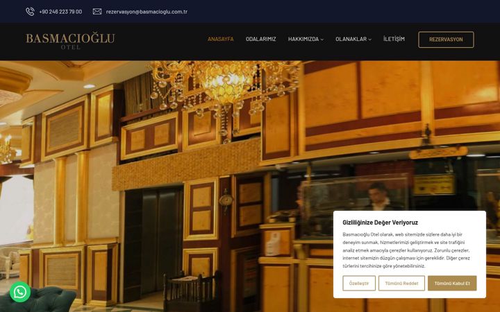 Screenshot of basmaciogluotel.com