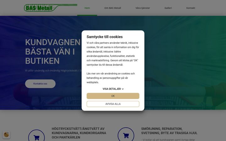 Screenshot of basmetall.se