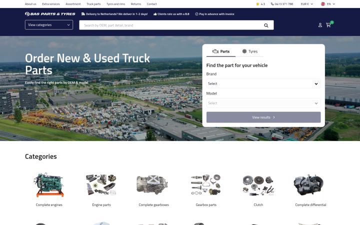 Screenshot of basparts.com