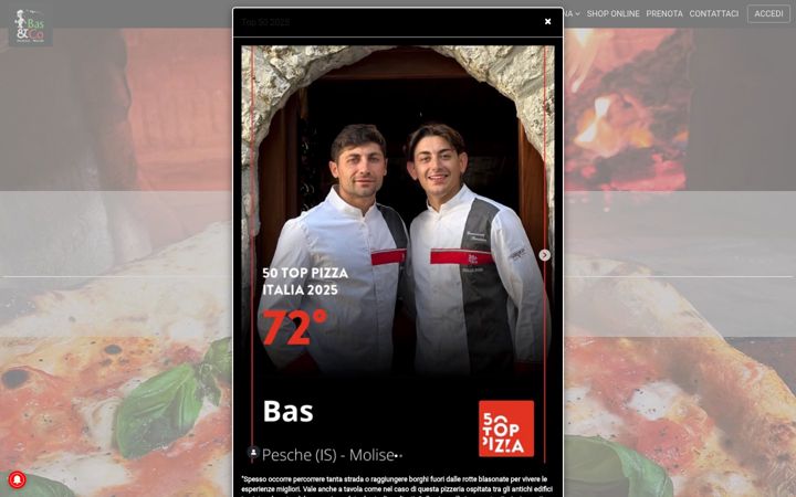 Screenshot of baspizzeria.it