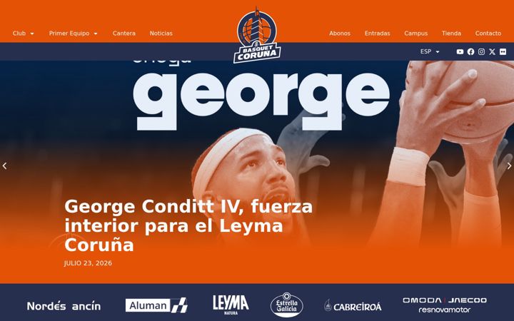 Screenshot of basquetcoruna.com