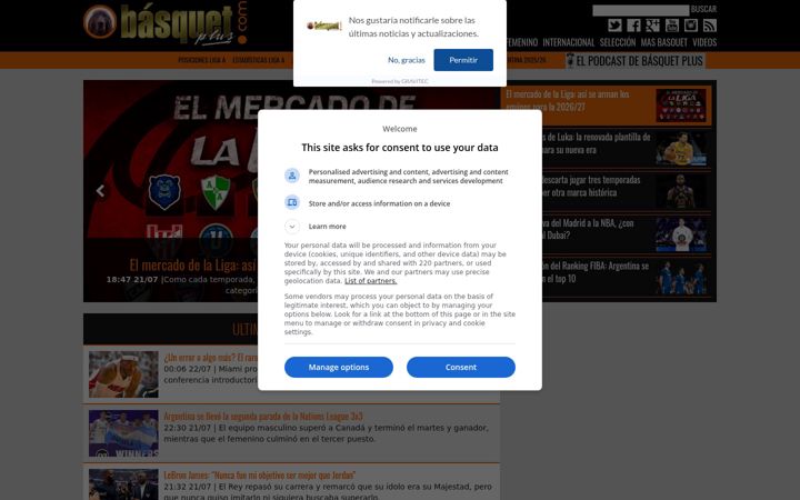 Screenshot of basquetplus.com