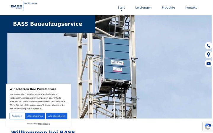 Screenshot of bass-aufzuege.de