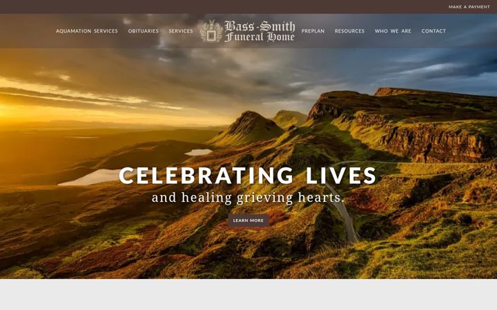 Screenshot of bass-smithfuneralhome.com