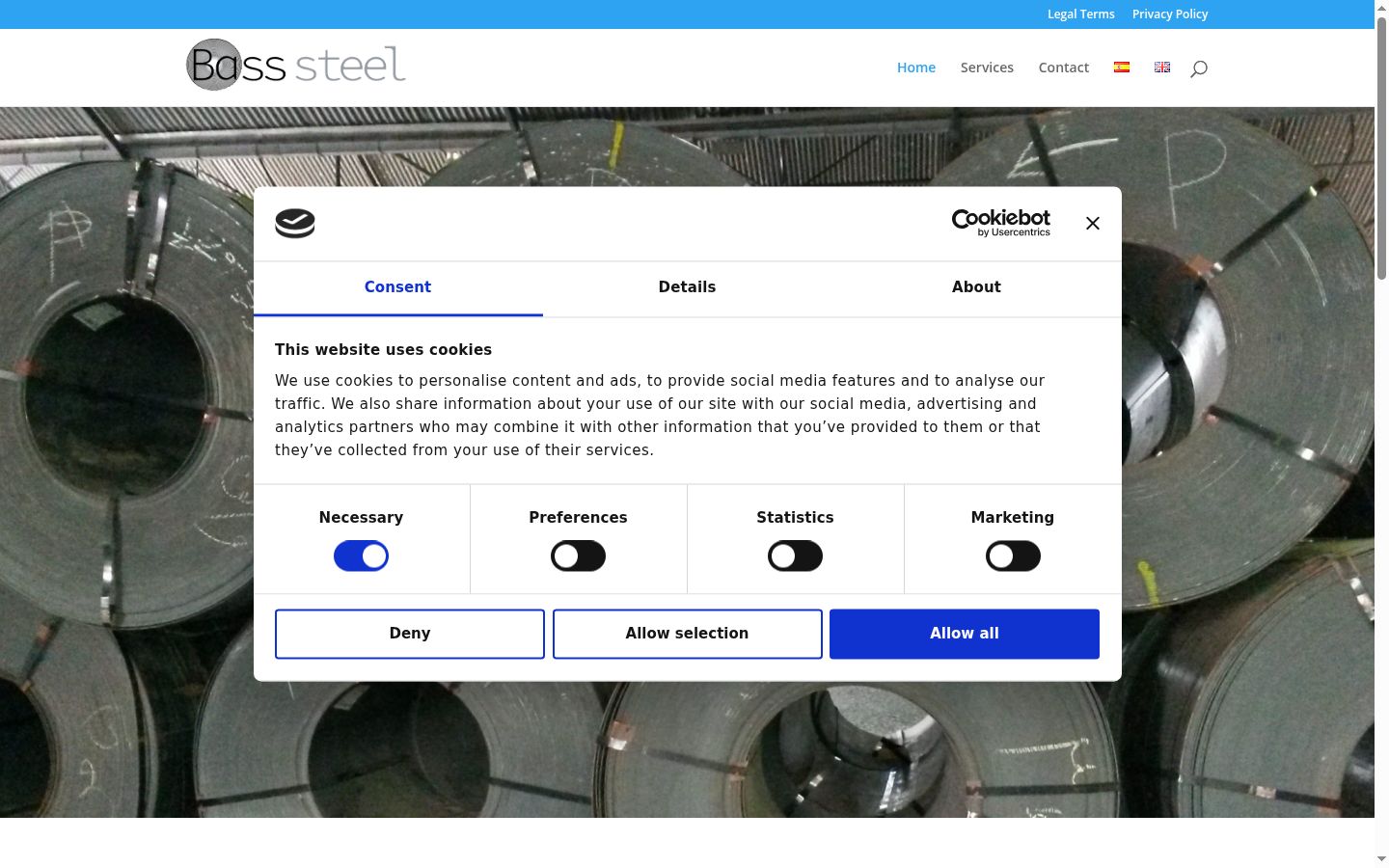 Screenshot del banner di consenso mostrato prima di qualsiasi interazione