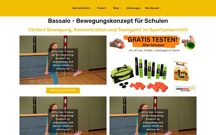 Screenshot of bassalo-cupball.at